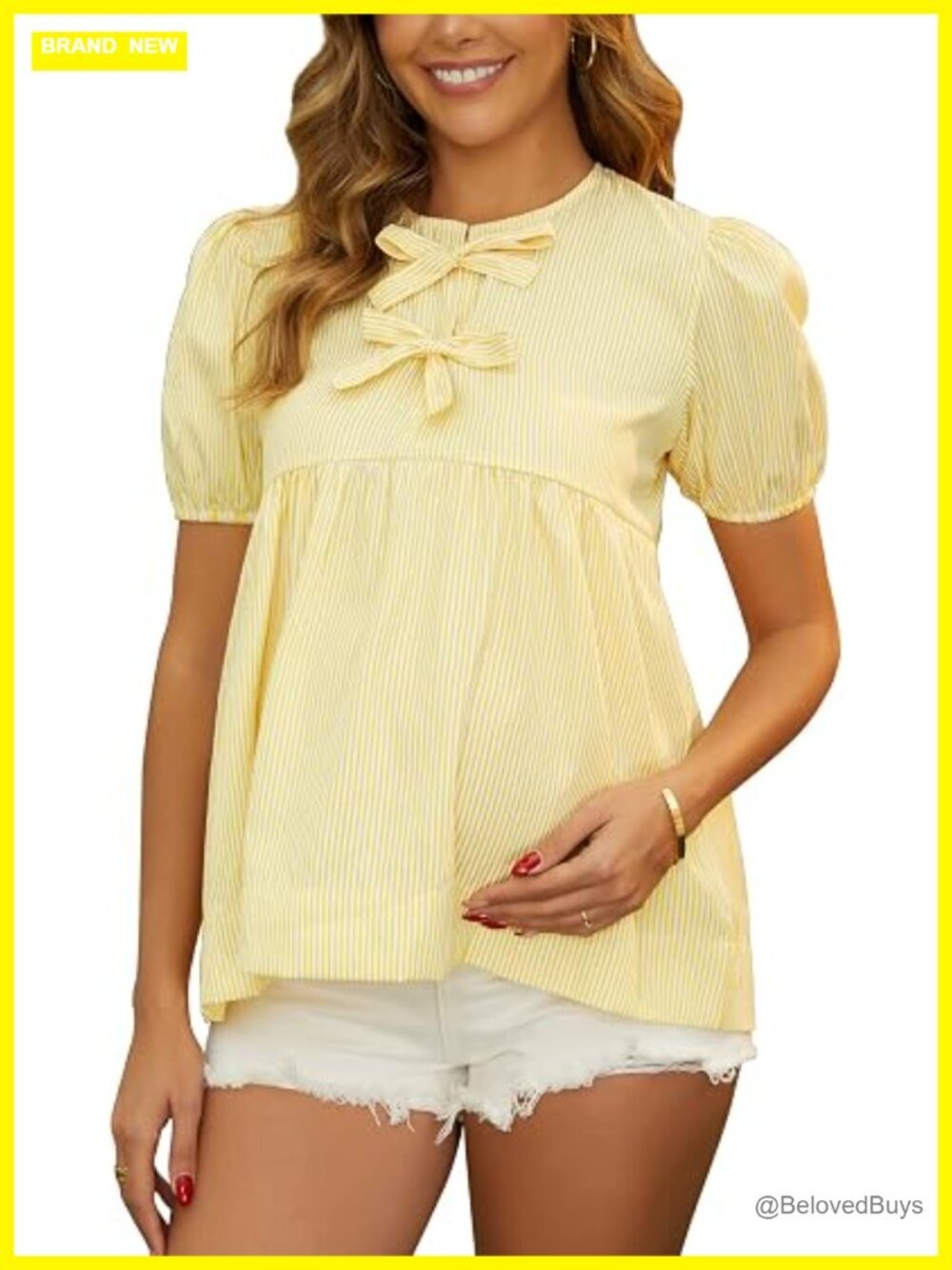 100% Cotton Babydoll Maternity Peplum Top Blouse for Nursing